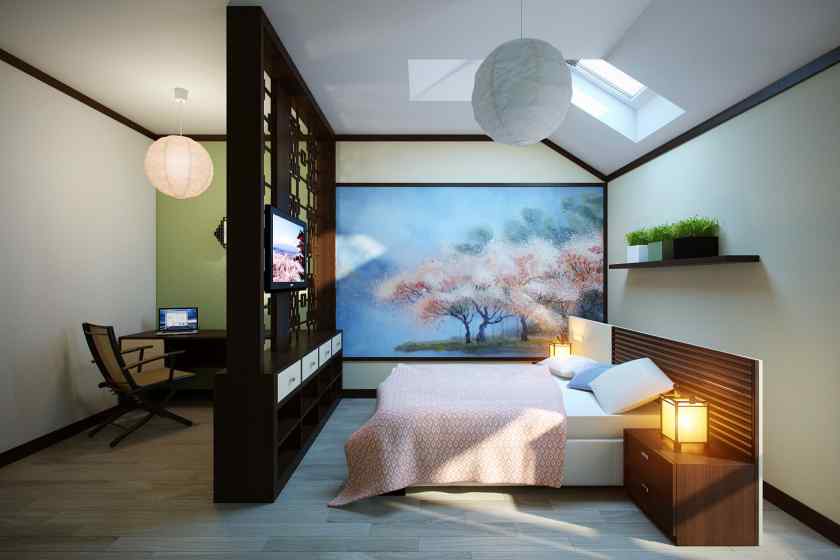 Стиль японский минимализм в интерьере комнаты